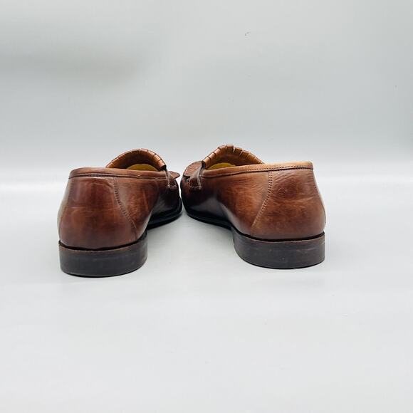 Johnston & Murphy Shoes Men 8.5 Brown Leather Kiltie Tassel Loafer Italy Dress main image 8